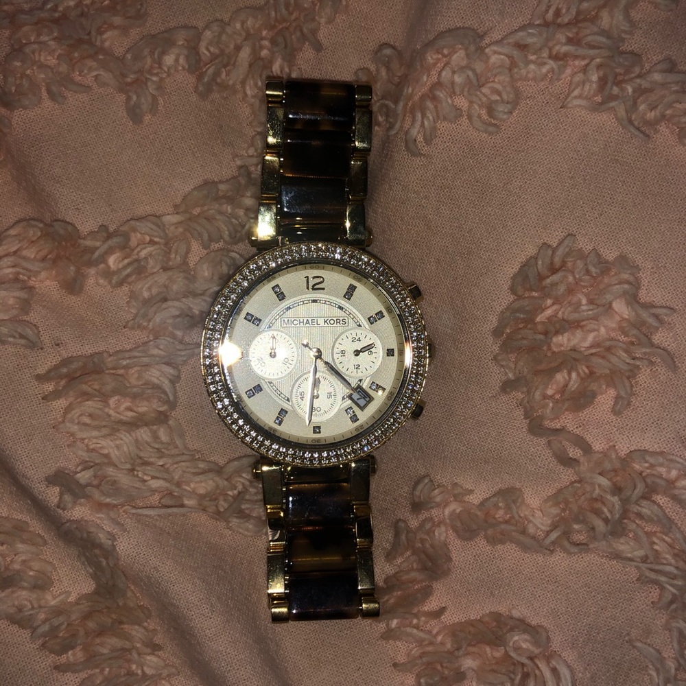 Michael Kors tortoise shell watch